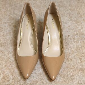Coach Grand Nude Patent Leather Pumps for Office – Size 8.5B